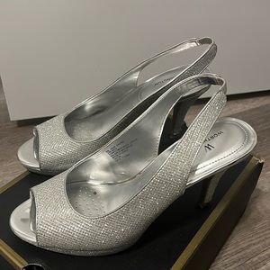 Silver homecoming/prom/formal heels